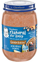 Load image into Gallery viewer, Gerber 3rd Foods Natural for Baby Grain & Grow Jar, Pear Peach Oatmeal, 6 OZ