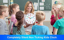 Load image into Gallery viewer, WISE HEDGEHOG Telling Time Teaching Clock, Silent Non Ticking Analog Battery Operated Learning Clock for Kids, Perfect Room & Wall Decor for School Classrooms, Playrooms and Kids Bedrooms