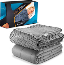 Load image into Gallery viewer, RELAX EDEN Adult Weighted Blanket W/Removable, Washable Duvet Cover| 15 lbs, 60”x 80” Size| Heavy Glass Micro-Beads| Supreme Sleeping Comfort for Adults| Hot & Cold Sleeping| 100% Soft Cotton Build