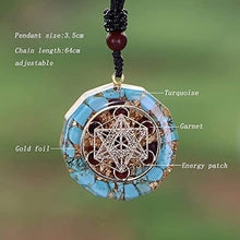 Load image into Gallery viewer, Day Day Up Natural Turquoises Orgonite Pendant Reiki Energy Generator Amulet Necklace Jewelry