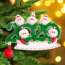 Load image into Gallery viewer, VWMYQ Christmas Ornament Quarantine Survivor Family Members Personalized Name DIY Customized 2020 Xmas Tree Hanging Holiday Festival Pendant Gift Decorations Home Décor (Family of 5)