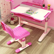 Load image into Gallery viewer, Binory Kids Desk and Chair Set Children Study Table Height Adjustable Kids Desk Ergonomic Design School Students Writing Desk with Tilt Desktop Storage Drawer Bookstand for Boys&Girls(Pink,27.6"x20")