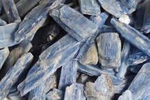 Load image into Gallery viewer, Dey Designs 1/2 LB Blue Kyanite Blades for Jewelry Making - Natural Blue Kyanite Fans Shard - Healing Crystals, Polishing, Wire Wrapping, Wicca & Reiki Crystal Healing