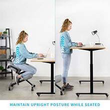 Load image into Gallery viewer, DRAGONN (by VIVO) Ergonomic Kneeling Chair with Back Support, Adjustable Stool for Home and Office with Angled Seat for Better Posture - Thick Comfortable Cushions, Gray (DN-CH-K02G)