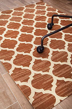 Load image into Gallery viewer, Anji Mountain Chair Mat Rug'd Collection, 1/4" Thick - For Low Pile Carpets & Hard Surfaces, Nizwa , Brown and Ivory Trellis