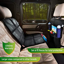Load image into Gallery viewer, Car Seat Protector + Rear Seat Organizer For Kids - Waterproof & Stain Resistant Protective Backseat Kick Mat W/Storage Pockets & Tablet Holder - Baby Travel Kickmat & Front/Back Seat Cover Set