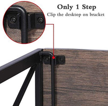 Load image into Gallery viewer, Writing Computer Desk Modern Simple Study Desk Industrial Style Folding Laptop Table for Home Office Notebook Desk Brown Desktop Black Frame