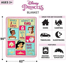 Load image into Gallery viewer, Franco Kids Bedding Super Soft Plush Micro Raschel Blanket, 62 in x 90 in, Disney Princess