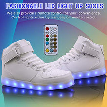 Load image into Gallery viewer, WONZOM High Top LED Light Up Shoes USB Charging Sneakers for Men Women-39(White)