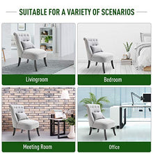 Load image into Gallery viewer, HOMCOM Accent Chair with Upholstered Fabric, Solid Wood Legs and Pillow, Perfect for The Living Room or Bedroom, Grey