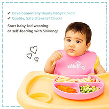 Load image into Gallery viewer, Baby to Toddler Silicone Suction Plate – Divided, BPA-Free Baby Led Weaning Plate Fits Most High Chair Trays – Dishwasher-, Oven-, & Microwave-Safe Kids Dishes by Silikong, 8.2x7.3x1.4 in. (Blue)