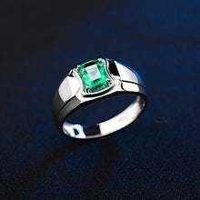 Load image into Gallery viewer, Lanmi Men's 14K/18K Yellow White Gold Natural Emerald Ring Sapphire Tanzanite Engagement Wedding Band with Diamonds for Man Father's Day