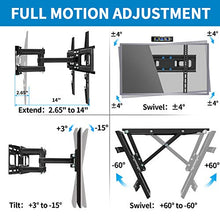Load image into Gallery viewer, Full Motion TV Mount with Height Setting FOZIMOA TV Wall Mount for Most 32-65 inch LED LCD Plasma Flat Screen Articulating Swivel Tilt Extension TV Bracket up to 88lbs Loading Max VESA 400x400mm