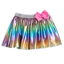 Load image into Gallery viewer, JoJo Siwa Big Girls Pleated Skirt Skort with Bow Rainbow Metallic 10-12