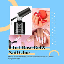 Load image into Gallery viewer, Beetles 2Pcs 15ml No Wipe Gel Top Coat and Base Coat Set with Nail Tips and Glue Gel Kit, LED Lamp DIY Nail Art Acrylic Nail Kit