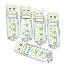 Load image into Gallery viewer, OUOU USB Reading Light Mini Portable LED Night Light USB Keychain Lights for Reading Outdoor Powered Camping Lamp-(Pack of 5)