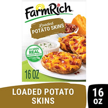 Load image into Gallery viewer, Farm Rich Loaded Potato Skins Stuffed with Cheddar Cheese and Bacon, Made with Real Idaho Potatoes, Frozen, 16 Ounces