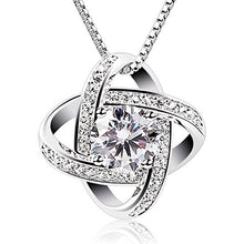 Load image into Gallery viewer, B.Catcher Silver Necklace Womens 925 Silver Cubic Zirconia Pendant Gemini Necklace
