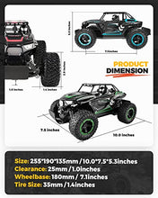 Load image into Gallery viewer, BEZGAR TB142 RC Cars-1:14 Scale Remote Control Car, 2WD High Speed 20 Km/h All Terrains Electric Toy Off Road RC Vehicle Truck Crawler with Two Rechargeable Batteries for Boys Kids and Adults-Green