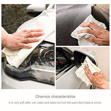 Load image into Gallery viewer, (3 Pack) Car Natural Chamois Cleaning Cloth, RIVERLAKE Genuine Deerskin Leather Auto Car Wash Drying Towel,Super Absorbent,3 Available Sizes.L/M/S (L/M/S 3IN1)