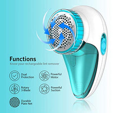 Load image into Gallery viewer, Aerb Fabric Shaver, Electric Sweater Shaver, Lint Remover Defuzzer with 2-Speeds, 2 Replaceable Stainless Steel 3-Blades, Rechargeable Battery Operated (Tale White)
