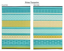 Load image into Gallery viewer, Green Decore Prime Plastic Stain Proof Reversible Fade Resistant Premium Patio Outdoor Rug (Turquoise Blue Green, 6x9)