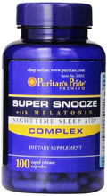 Load image into Gallery viewer, Puritan's Pride Super Snooze with Melatonin Rapid Release Capsules,100 Count
