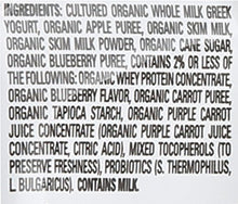 Load image into Gallery viewer, Happy Yogis Greek Yogurt Snacks, Organic Blueberry and Purple Carrot, 1 Ounce
