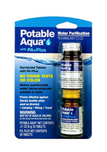Load image into Gallery viewer, Potable Aqua Water Purification Tablets With PA Plus - Two 50 count Bottles