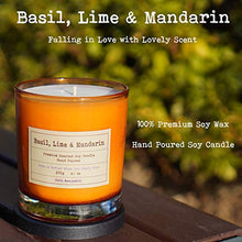 Load image into Gallery viewer, (Basil, Lime & Mandarin) 8.1 oz, 100% Soy, Hand Poured Soy Candle, Highly Scented