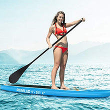 Load image into Gallery viewer, Rumlad Inflatable Stand Up Paddle Board 4 Inches Thick with One-Way Sup Dedicated Pump&Backpack,Adjustable Special Pulp,Simple Foot Rope,Waterproof Cell Phone Bag,Youth & Adult,Blue