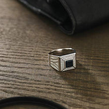 Load image into Gallery viewer, Gem Stone King Men's 925 Sterling Silver White and Black Ring (1.37 Carat) (Size 10)