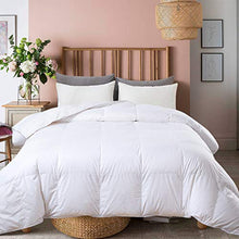 Load image into Gallery viewer, Ubauba All-Season Queen Down Comforter 100% Cotton Quilted Feather Comforter with Corner Tabs. Lightweight Goose Down Duvet Insert White Cotton Comforter - Queen/Full 90x90