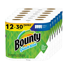 Load image into Gallery viewer, Bounty Quick-Size Paper Towels, White, 12 Family Rolls = 30 Regular Rolls