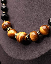 Load image into Gallery viewer, Jewever Tiger Eye and Black obsidian Crystal Necklaces for Women Energy Gemstone Healing Crystal Necklace Beads Natural Stone Mens Necklaces Unisex