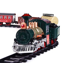 Load image into Gallery viewer, FUN LITTLE TOYS Train Set Classic Electric Train Toy Included 6 Cars and 11 Tracks with Lights and Sounds