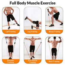 Load image into Gallery viewer, DMYCO Resistance Bands Set - Stackable Exercise Bands Up to 150 Lbs with Door Anchor, Handles, Waterproof Carry Bag and Legs Ankle Straps for Resistance Training, Physical Therapy, Home Workouts