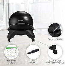 Load image into Gallery viewer, Gaiam Classic Backless Balance Ball Chair – Exercise Stability Yoga Ball Premium Ergonomic Chair for Home and Office Desk with Air Pump, Exercise Guide and Satisfaction Guarantee, Green
