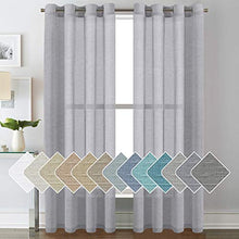Load image into Gallery viewer, Linen Curtains Nickel Grommet Natural Linen Semi-Sheer Curtains 2 Panels, Privacy Added Premium Soft Rich Material Drapes for Bedroom/Livingroom/Sliding Door - 52x84 - Inch - Dove