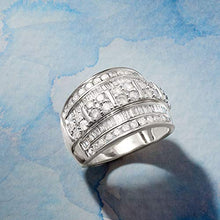 Load image into Gallery viewer, Ross-Simons 2.00 ct. t.w. Baguette and Round Diamond Multi-Row Ring in Sterling Silver For Women 925