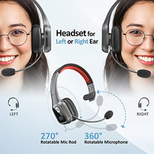 Load image into Gallery viewer, FXWONTY Bluetooth Headset, Trucker Bluetooth Headset with Microphone Noise Canceling & Mute Button, On-Ear Bluetooth 5.0 Multipoint Headphones for Home/Zoom/Teams/Call Center/Online Class/Office