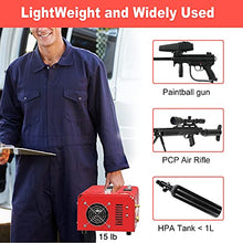 Load image into Gallery viewer, IMAYCC Portable PCP Air Compressor, 4500Psi/30Mpa, 8MM Quick-Connector Compatible for Paintball/pcp air gun/Scuba Tank with Water/Oil Separator,Small air compressor Powered by Car 12V or Home 110V AC