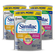 Load image into Gallery viewer, Similac Pro-Advance Non-GMO Infant Formula with Iron, with 2’-FL HMO, for Immune Support, Baby Formula, Powder, 36 Oz, Pack of 3 (One-Month Supply)