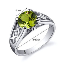Load image into Gallery viewer, Peridot Cathedral Ring Sterling Silver 1.25 Carats Size 7