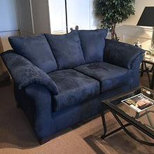 Load image into Gallery viewer, Roundhill Furniture Aruca Navy Blue Microfiber Pillow Back Sofas,
