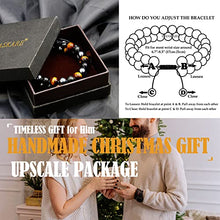 Load image into Gallery viewer, HASKARE Triple Protection Bracelet, Genuine Tigers Eye Black Obsidian and Hematite 8mm Beads Bracelet for Men Women, Crystal Jewelry Stone Bracelets Bring Luck and Prosperity and Happiness
