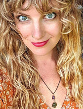 Load image into Gallery viewer, MOLDAVITE & SUGILITE Pendant in Real Gold! 12 Kt Genuine Crystal 19" Necklace. Synergy 12 Tektite Metaphysical Jewelry Meteorite Wire Wrap Stone