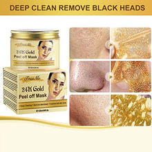 Load image into Gallery viewer, Gold Facial Mask, Peel off Mask, Blackhead Remover Mask with 24K Gold Extract, Anti-Aging, Deep Cleansing Blackhead & Acne Scars, Dirt & Oil, Repairs Uneven Skin Tone