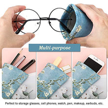 Load image into Gallery viewer, MoKo Squeeze Top Sunglasses Case, (2 Pack) Portable Eyeglass Pouch Sunglass Goggles Soft Case Protective Eyewear Case Bag Glasses Holder for Women with Cleaning Cloth, Black & Almomd Blossom