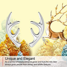 Load image into Gallery viewer, Jewever 925 Sterling Silver Deer Antlers Stud Earrings Women Jewelry